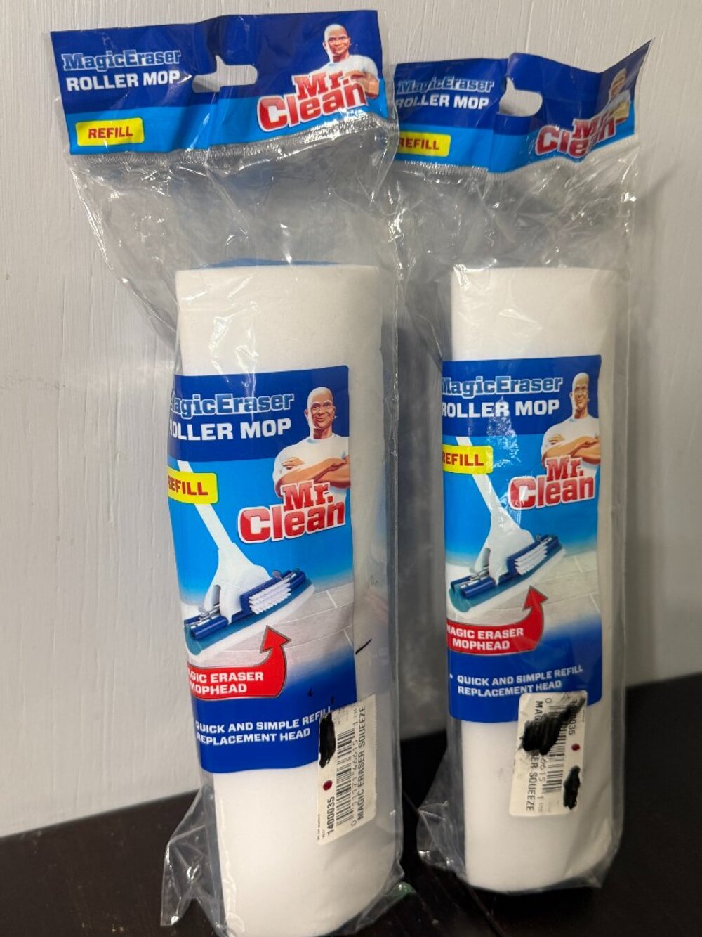 2 PACK- Mr. Clean Magic Cleaning Eraser White Roller Mop Refill Replacement NEW